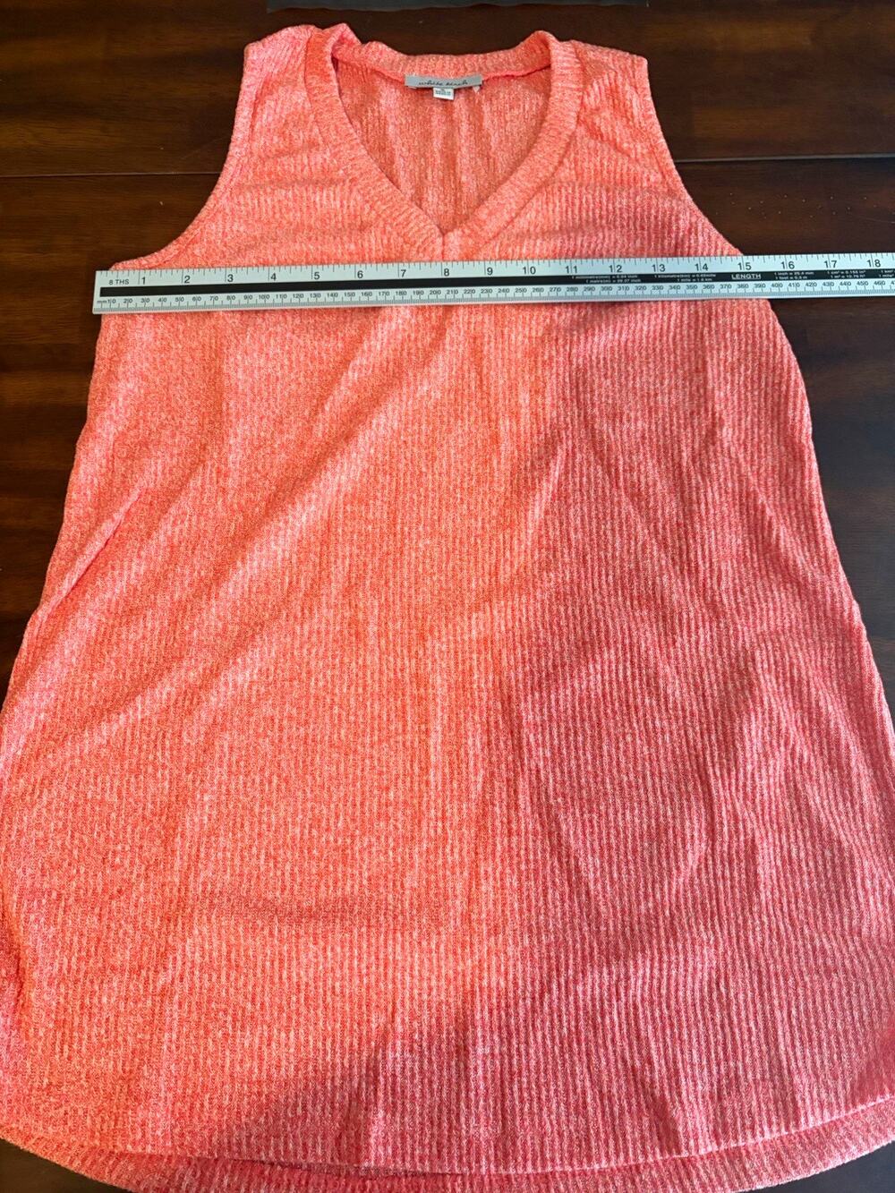 White Birch Womens Small Coral Pink Sleeveless Knit Tank Top Ribbed Casual